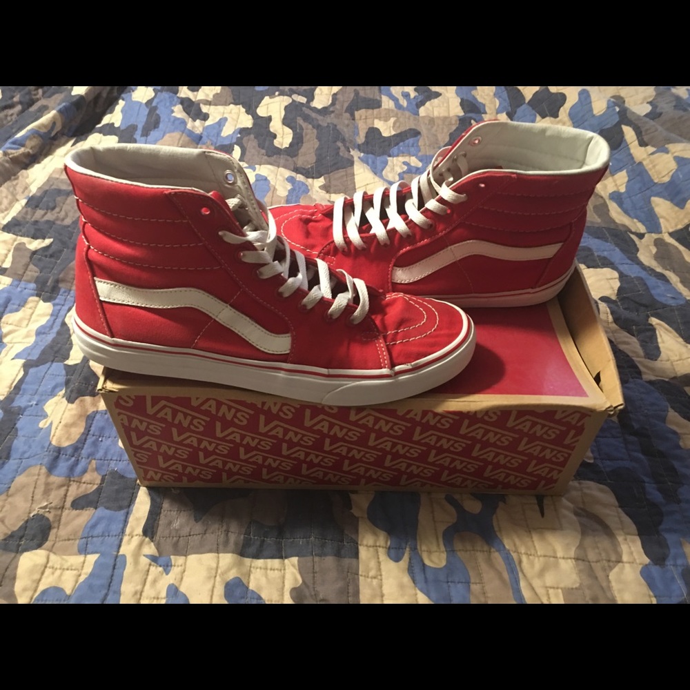 Vans red high top